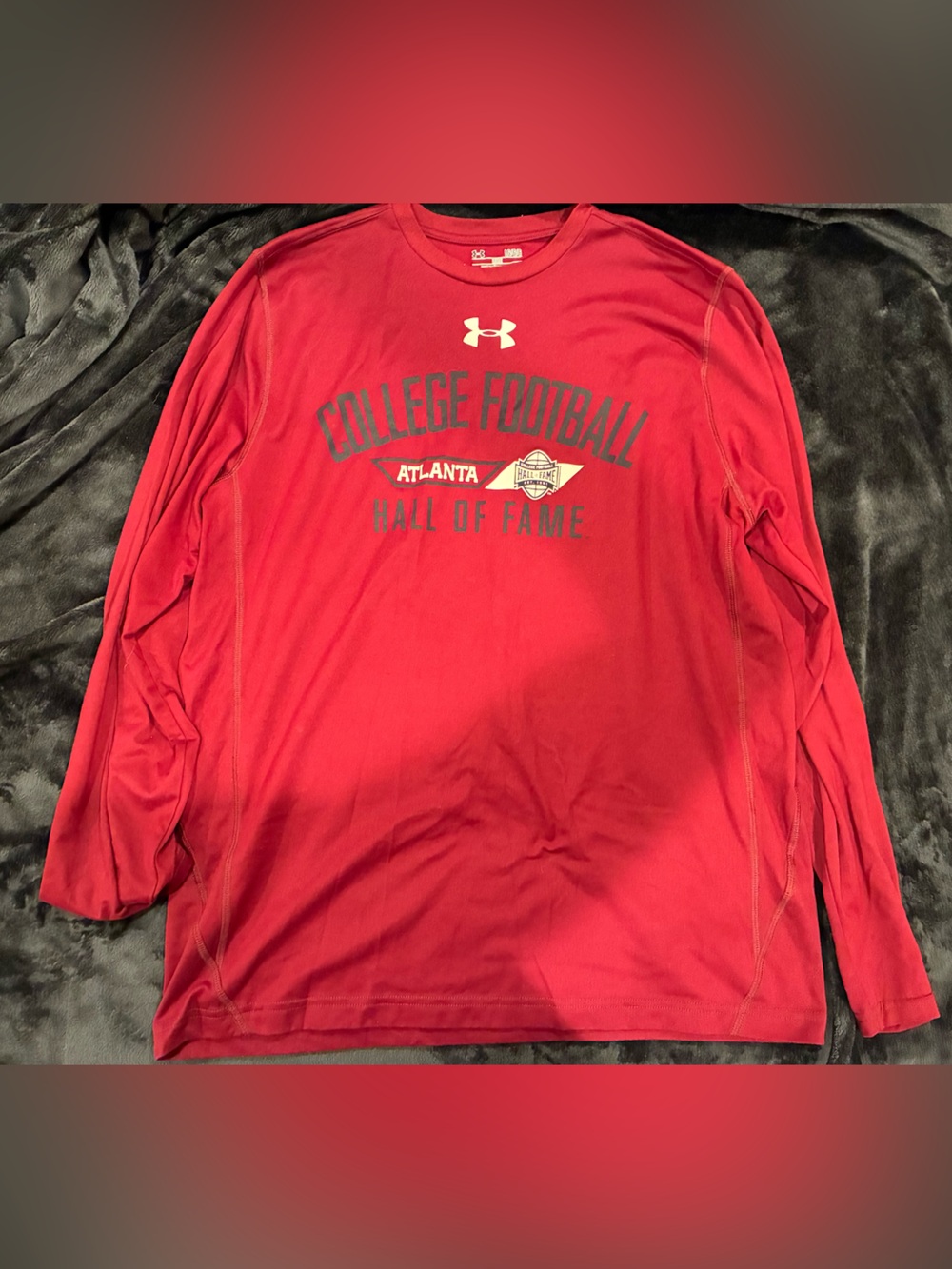 Under Armour Red Long-Sleeve College Football Tee